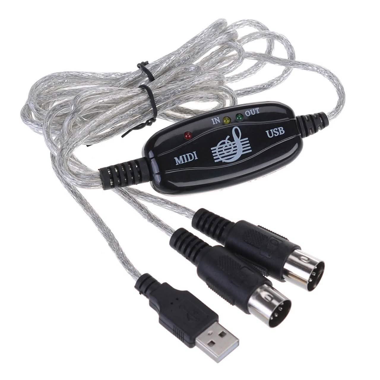 Adaptador USB de teclado a PC Interfaz MIDI de entrada-salida Convertidor de grabación musical