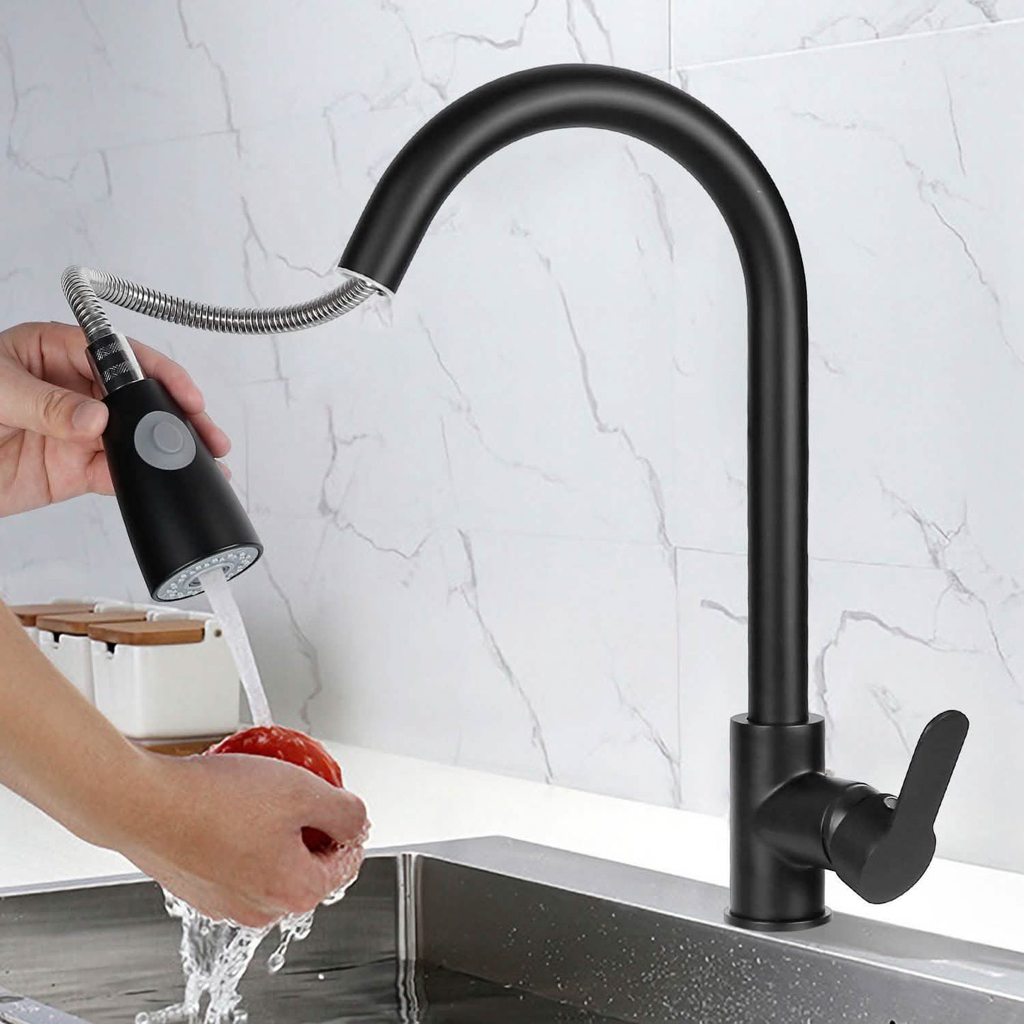 Grifo de cocina monomando con control de agua fría y caliente