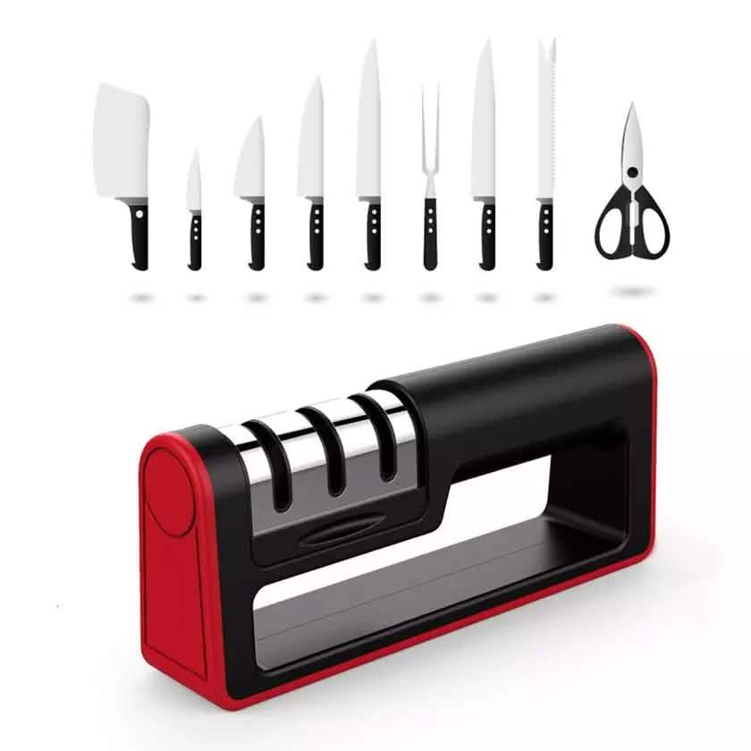 Afilador de cuchillos profesional de cerámica y tungsteno, herramienta de sistema de afilado de cocina