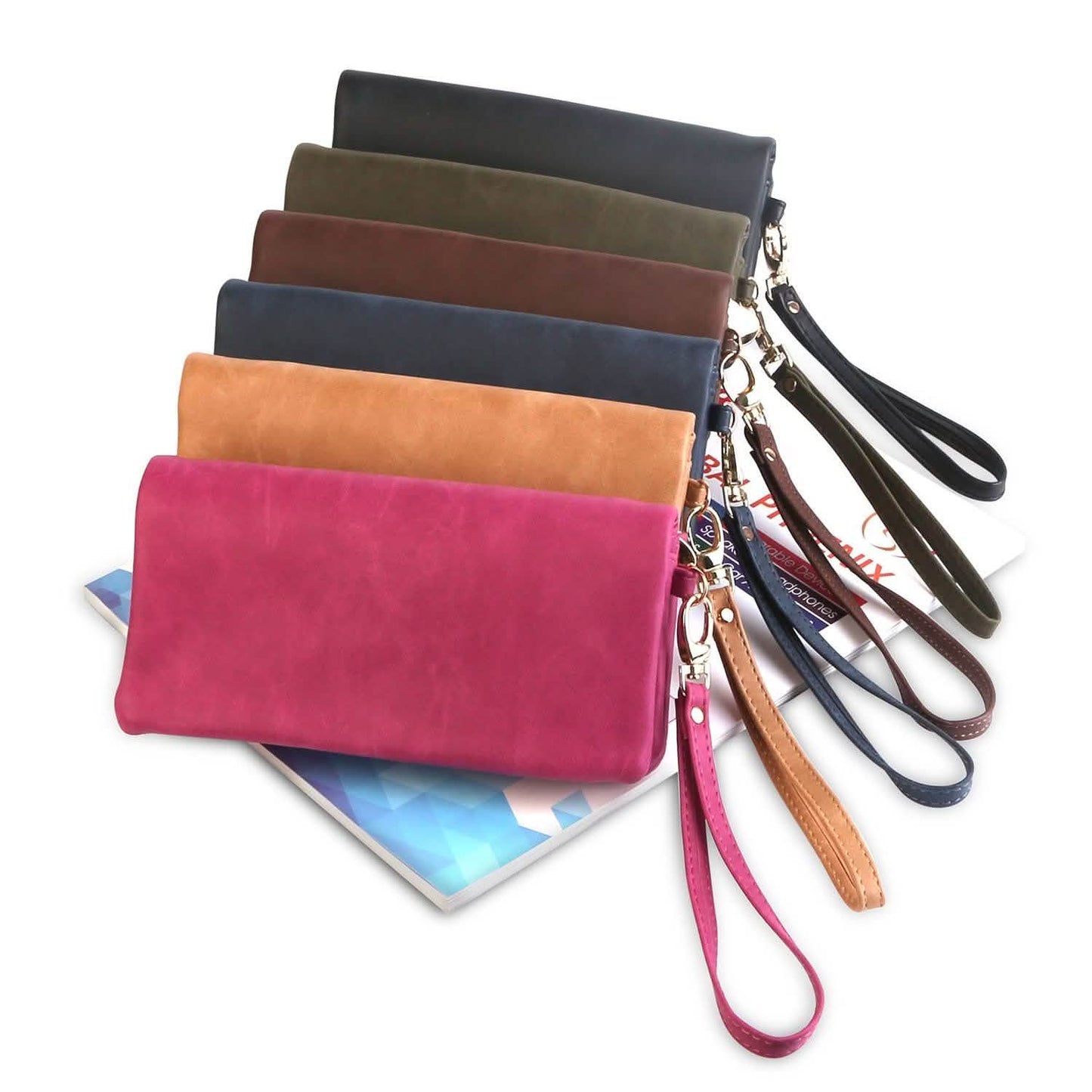 Cartera de mano de cuero de lujo para mujer