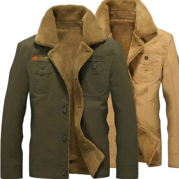 Chaqueta táctica militar para hombre con cuello de piel