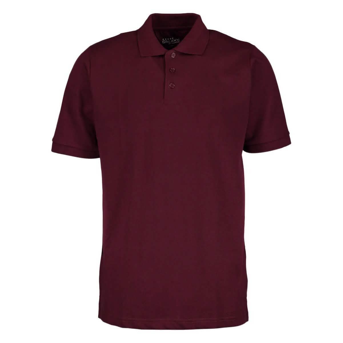 Polo de manga corta acanalado de 3 botones para hombre