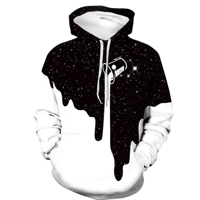 Sudadera con capucha de hombre con estampado 3D de galaxia con bloques