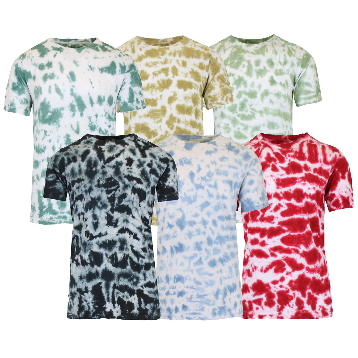 Camiseta de algodón tie-dye de manga corta para hombre