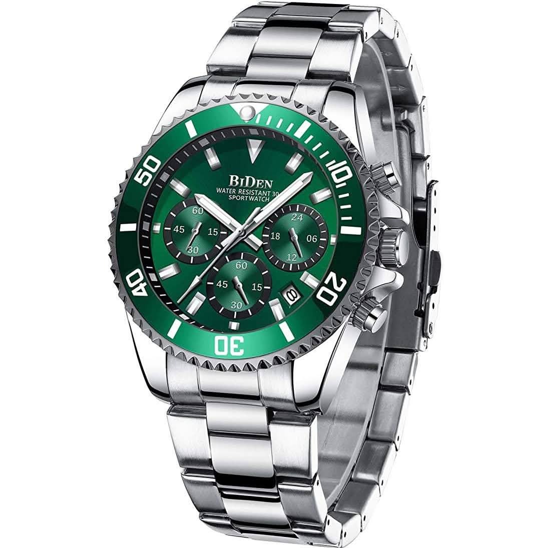 Relojes cronógrafo de acero inoxidable para hombre