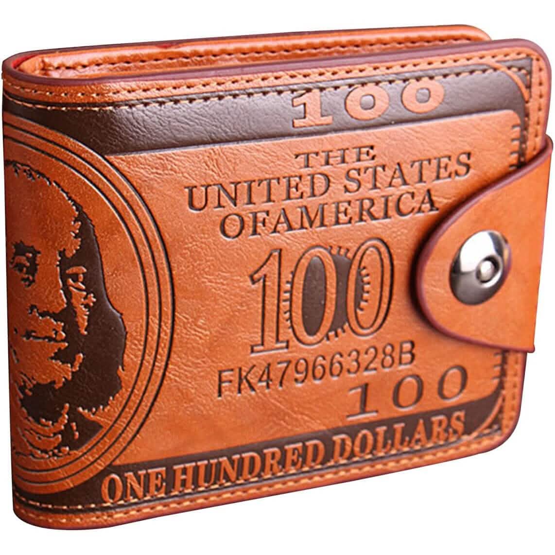 Cartera de piel para billetes de hombre con tarjetero y portafotos