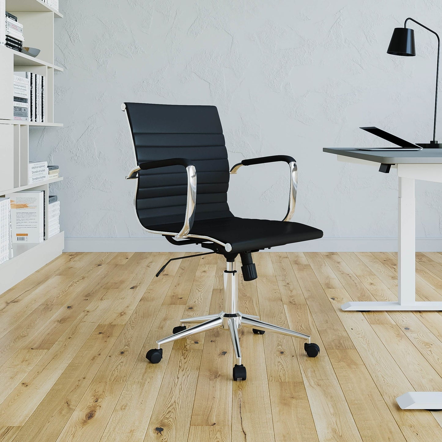 Sillón Ejecutivo Moderno de Oficina con Respaldo Medio - Negro