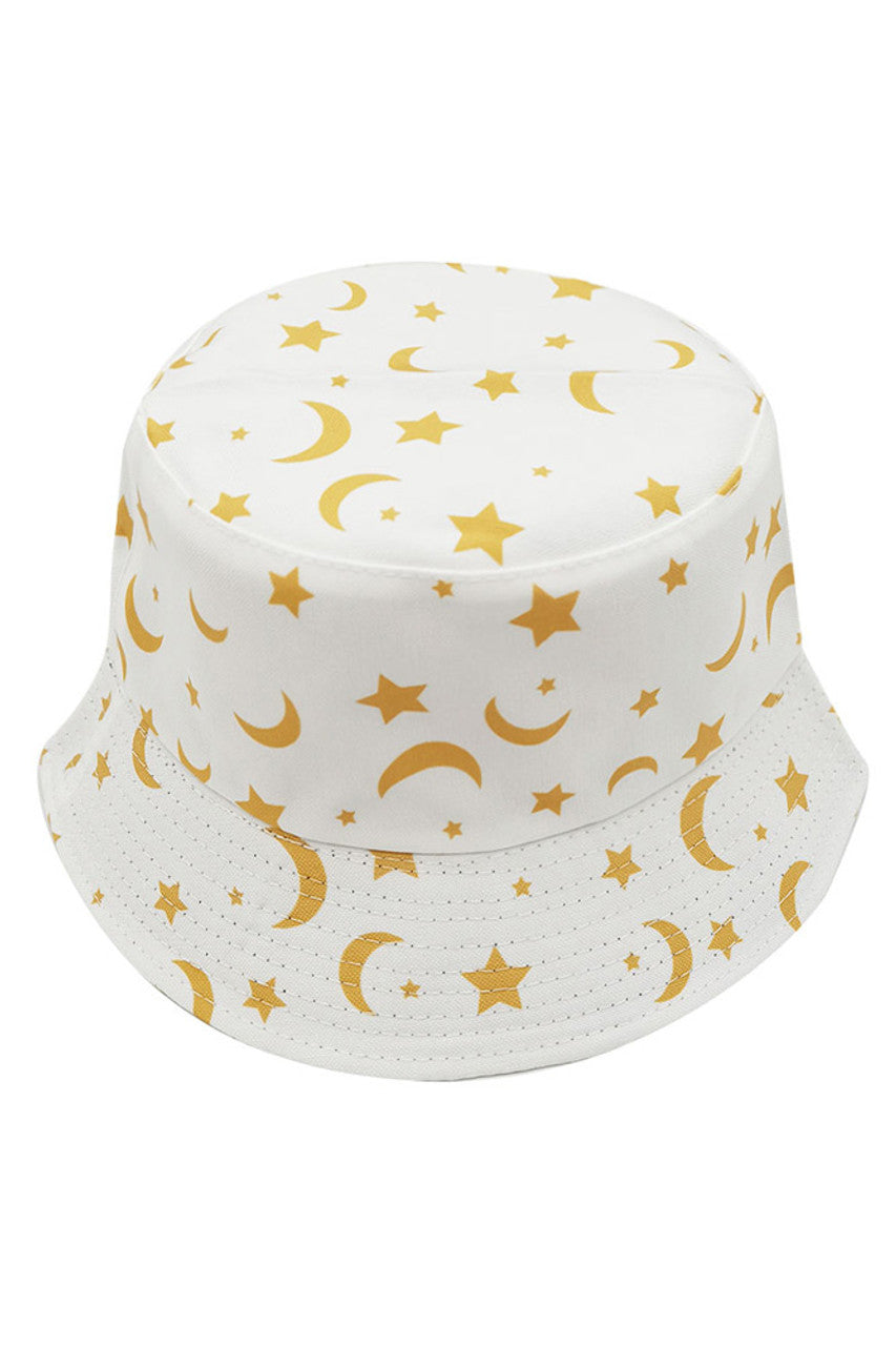 MOON AND STAR PRINT BUCKET HAT