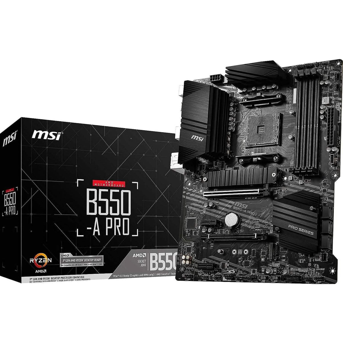 Placa base MSI B550-A PRO ProSeries (AMD AM4, DDR4, PCIe 4.0, SATA 6Gb/s, M.2, USB 3.2 Gen 2, HDMI/DP, ATX) (Reacondicionada)