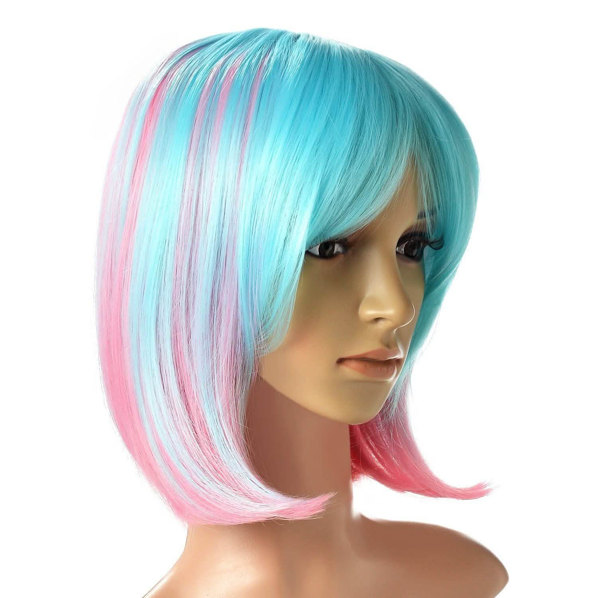 Peluca corta Bob con efecto Ombré Multicolor