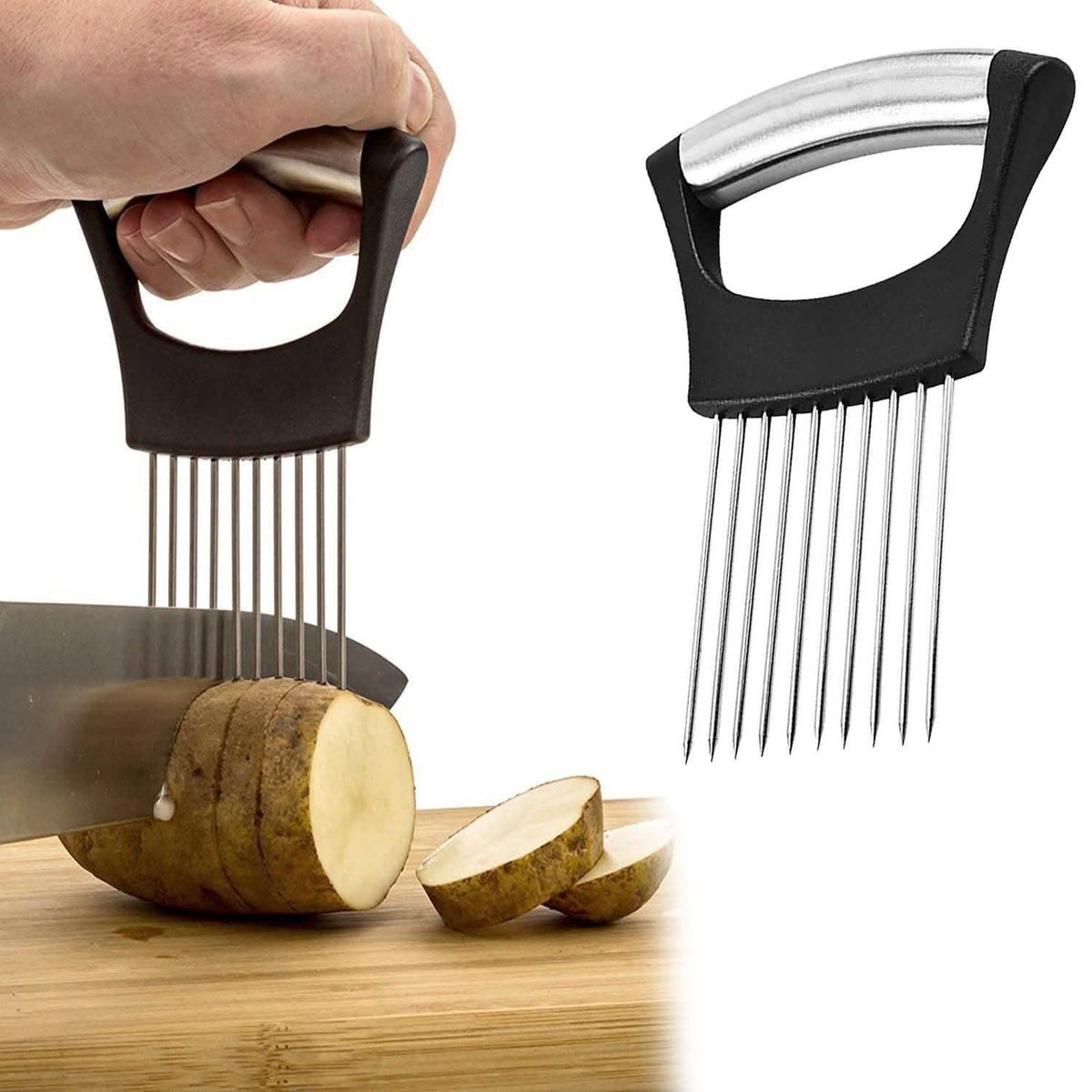 Soporte Multiusos de Acero Inoxidable para Cortar Verduras y Carne