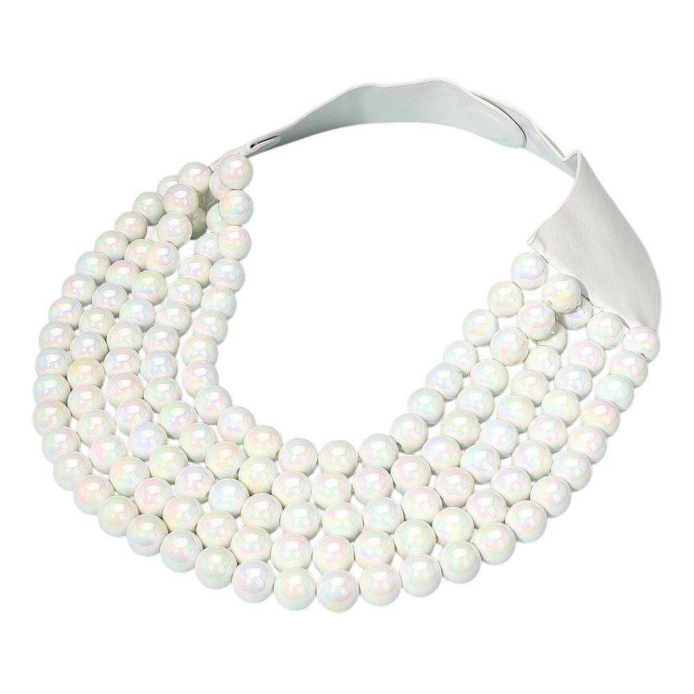 Multistrand Beaded Statement Magnetic Necklace