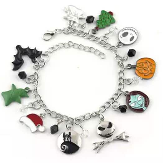 Pesadilla Antes de Navidad Jack Skellington Sally Pulsera Gótica