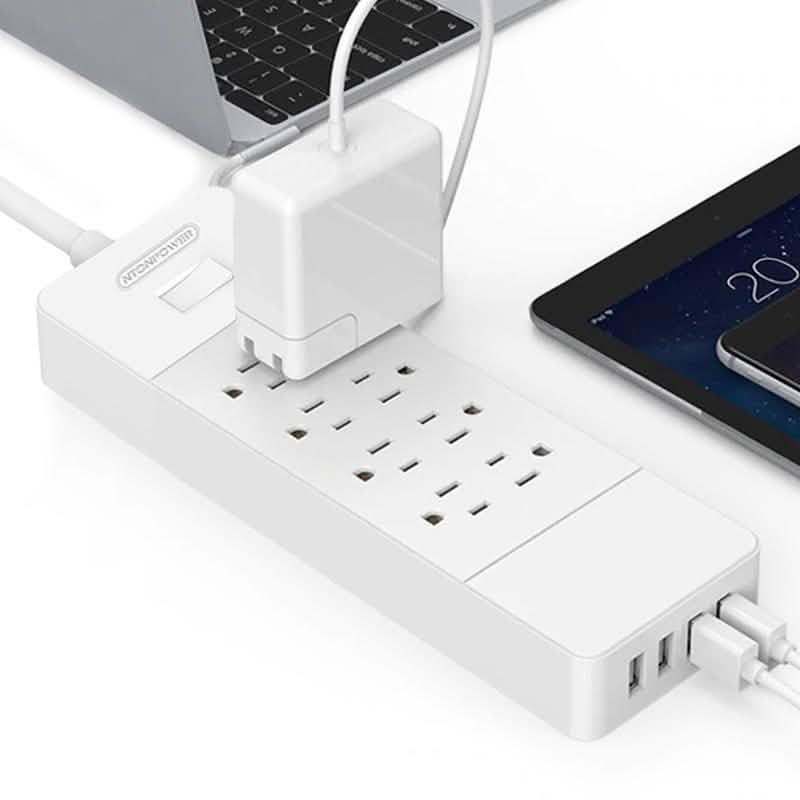 NTON Power USP US Regleta de alimentación con 8 tomas de CA y cargador USB