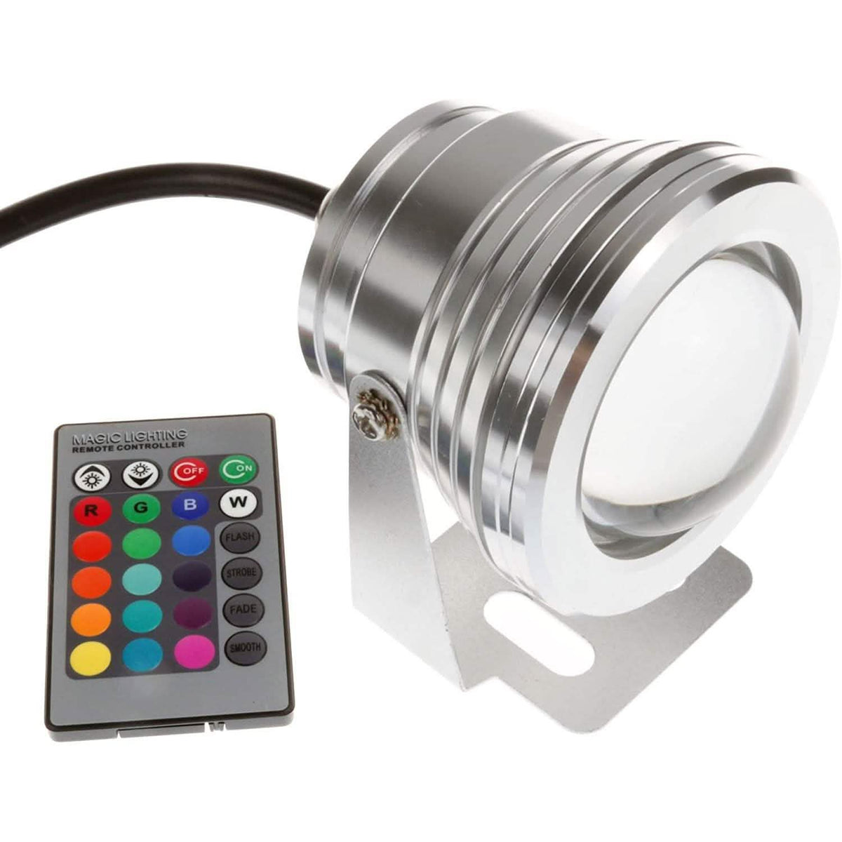 Luces LED sumergibles para exteriores con control remoto, RGB, 12 V