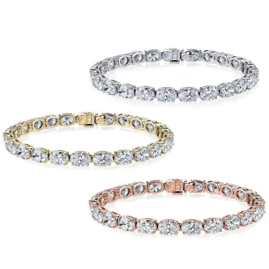 Pulseras ovaladas de tenis hechas con elementos de Swarovski