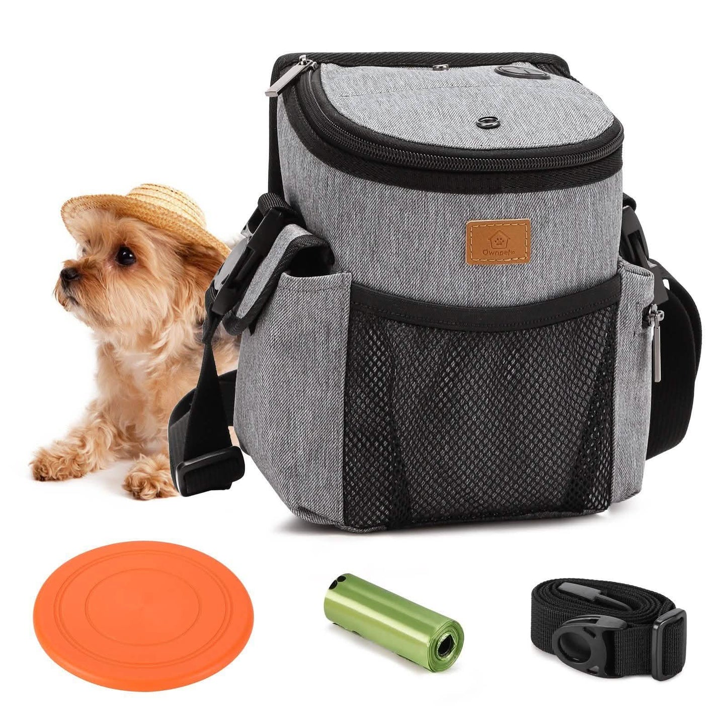 Bolsa cruzada para adiestramiento de perros Ownpets con bolsillos para premios