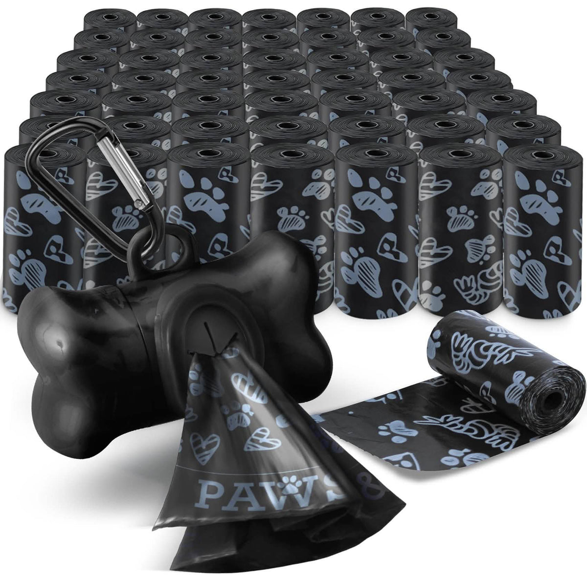Paws & Pals 1000 bolsas negras para excrementos de perros
