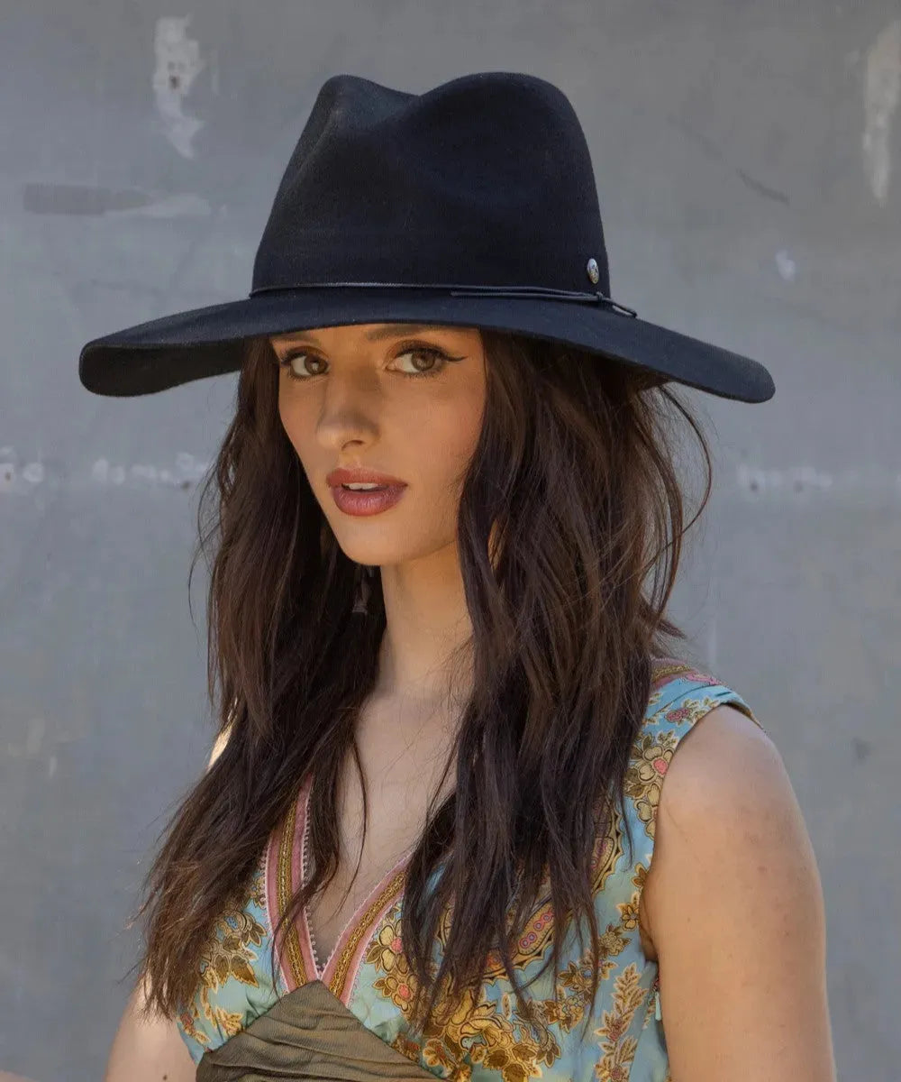 Sombrero vaquero Peter Grimm Zina de fieltro de lana de ala ancha