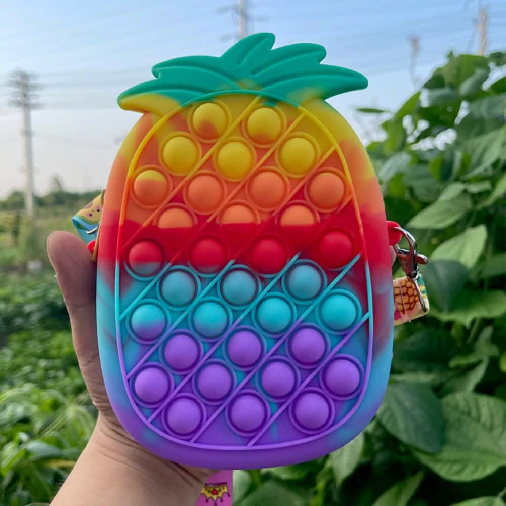 Bolsa Push Pop de Piña con Cremallera y Correa