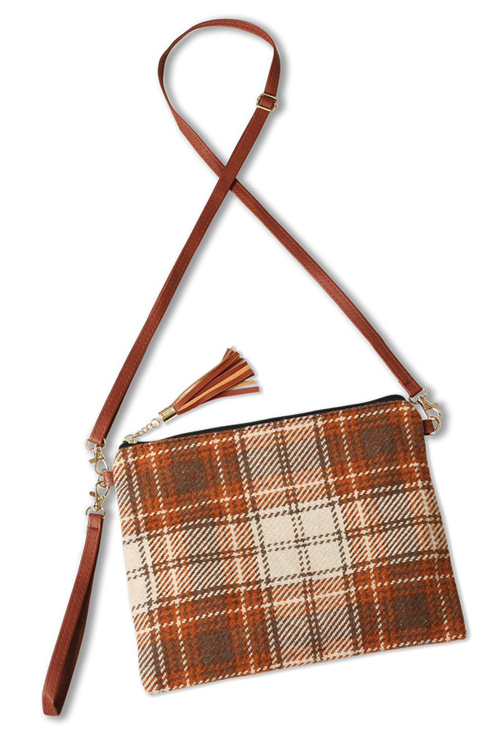 Plaid Pattern Crossbody Bag