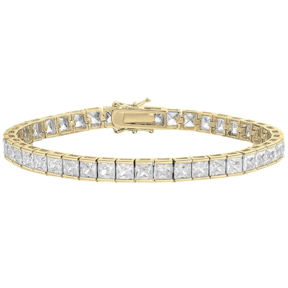 Pulsera de tenis de cristal corte princesa
