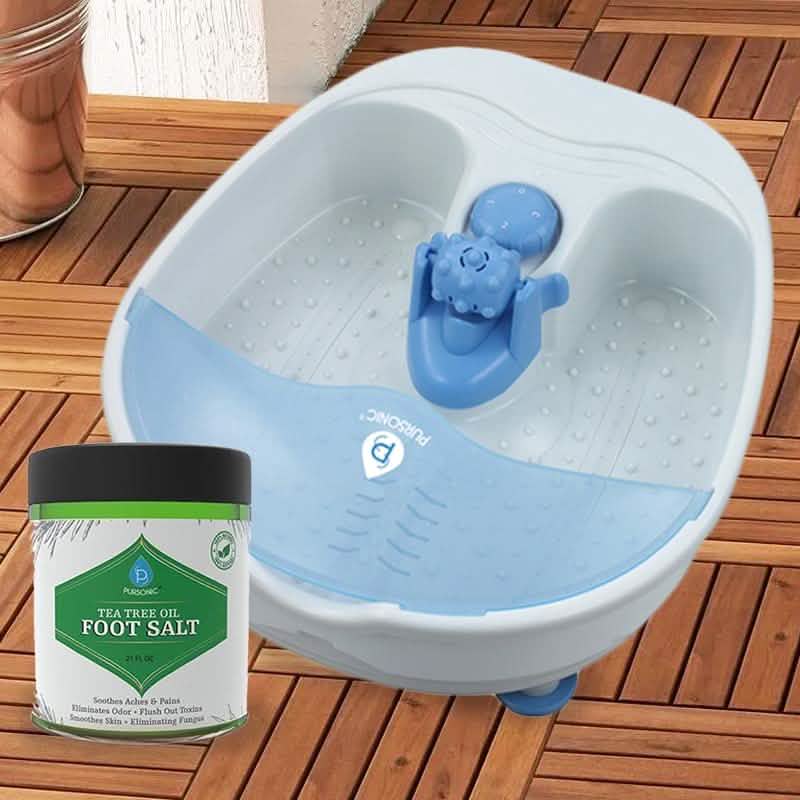Masajeador de pies Pursonic y remojo de aceite de árbol de té