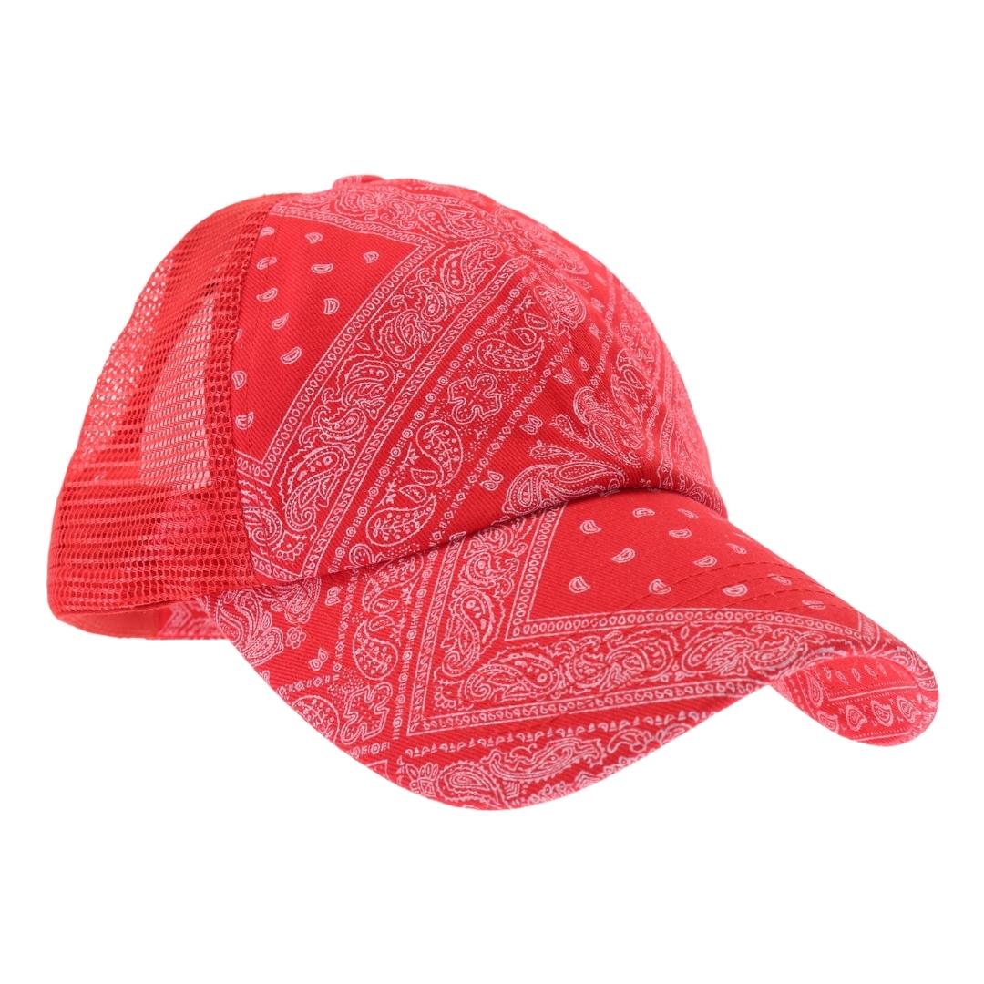 C.C Paisley Bandana Criss cross Pony Cap