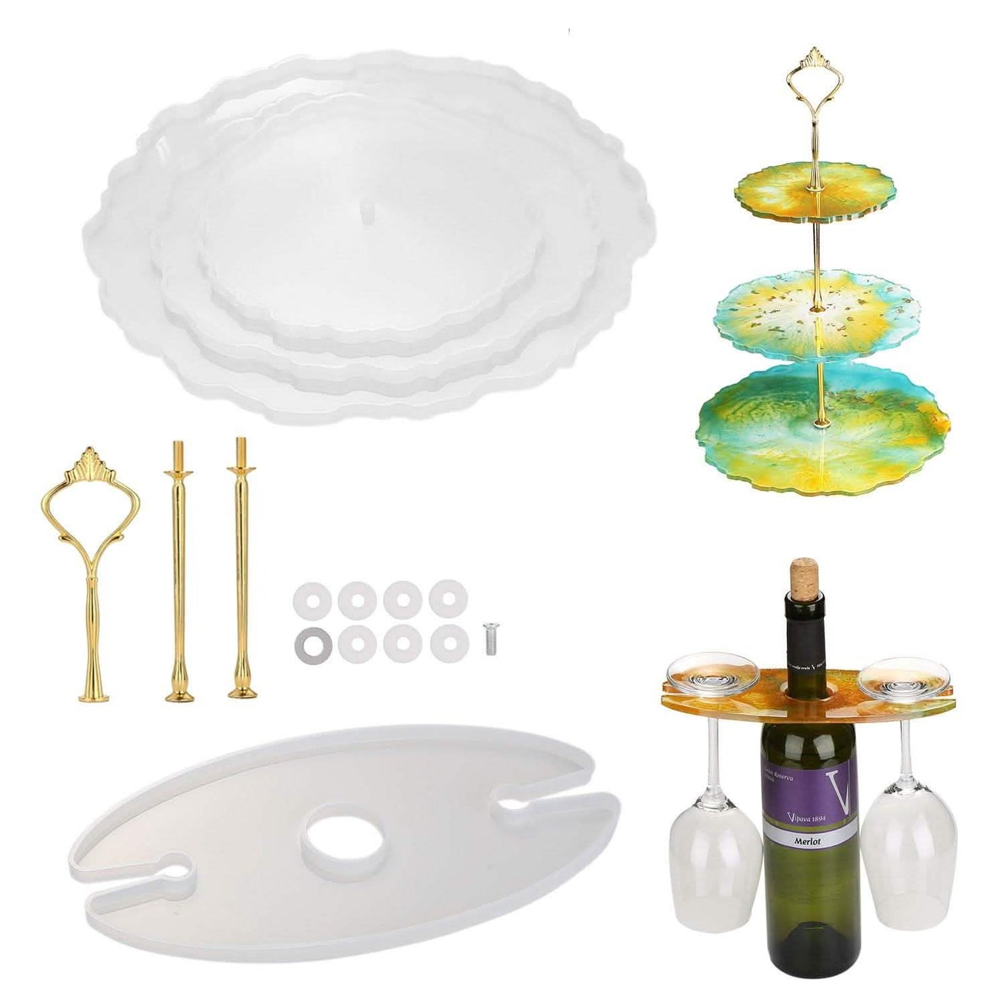 Soporte de Resina para Tartas de 3 Niveles