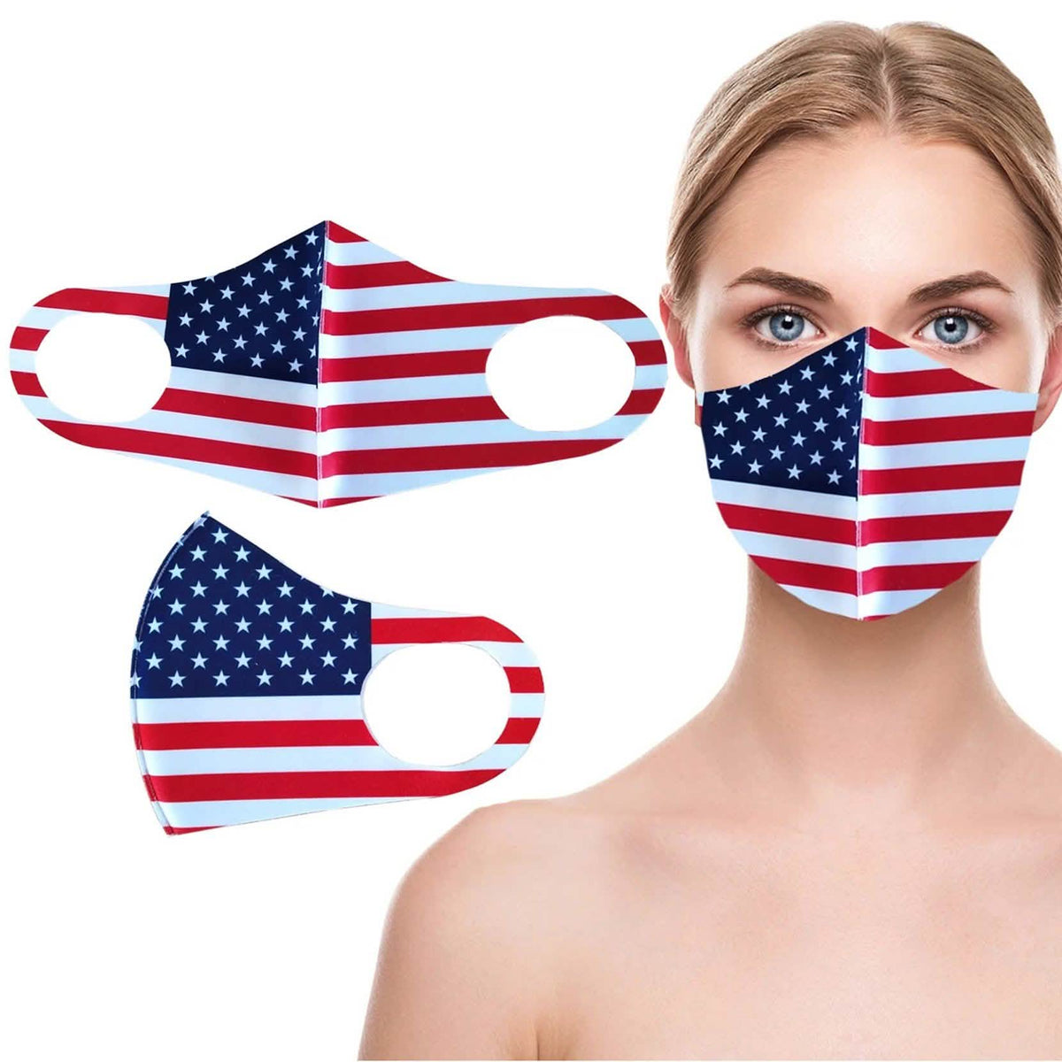 Mascarilla Reutilizable No Médica con Bandera de EE. UU.