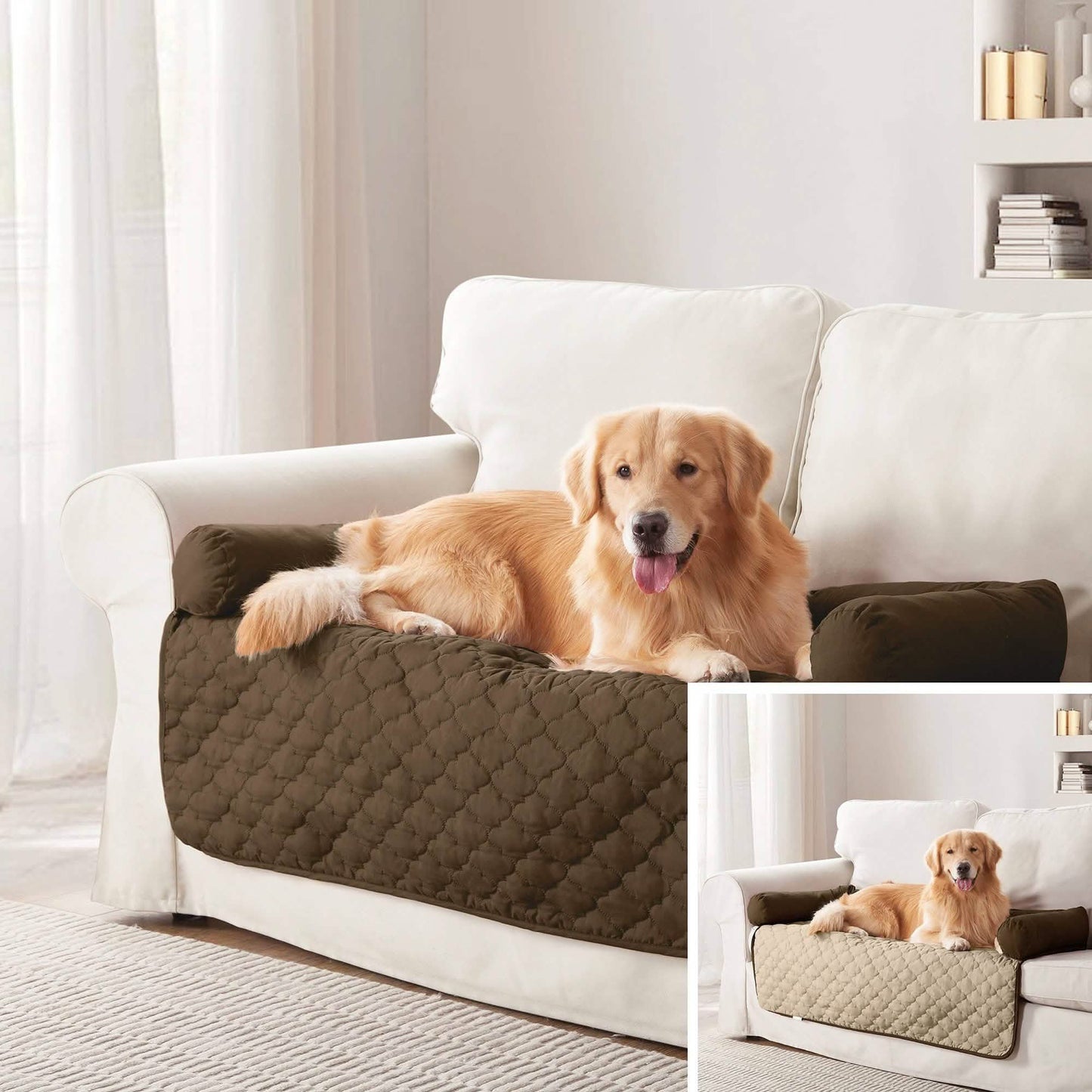 Protector Reversible para Muebles y Camas de Mascotas con Anclajes de Cojín - Varios Estilos