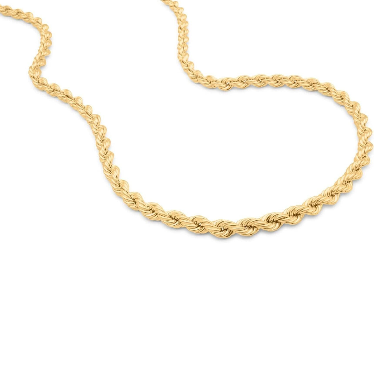 Cadena de cuerda de oro amarillo - 10 mm