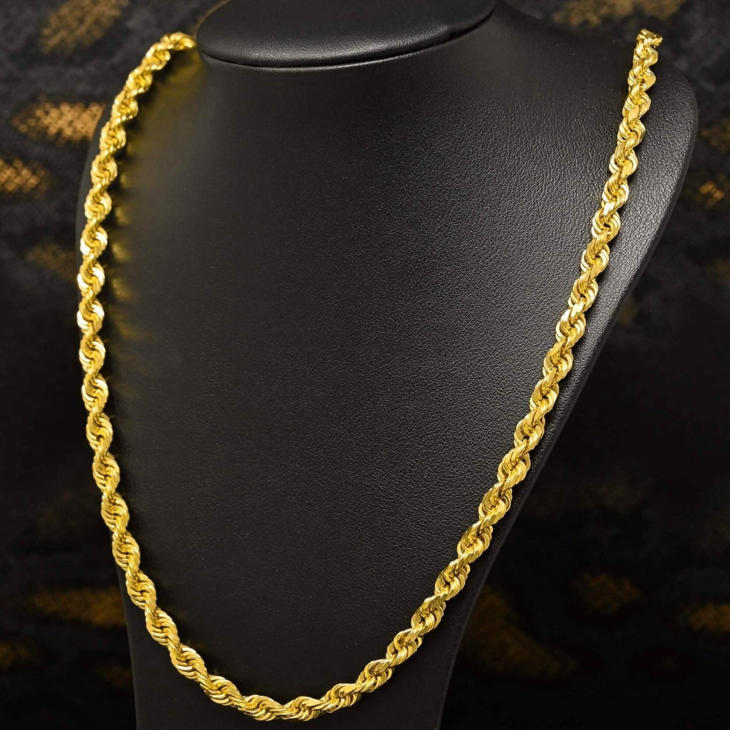 Cadena de oro amarillo de 8 mm - estilo soga