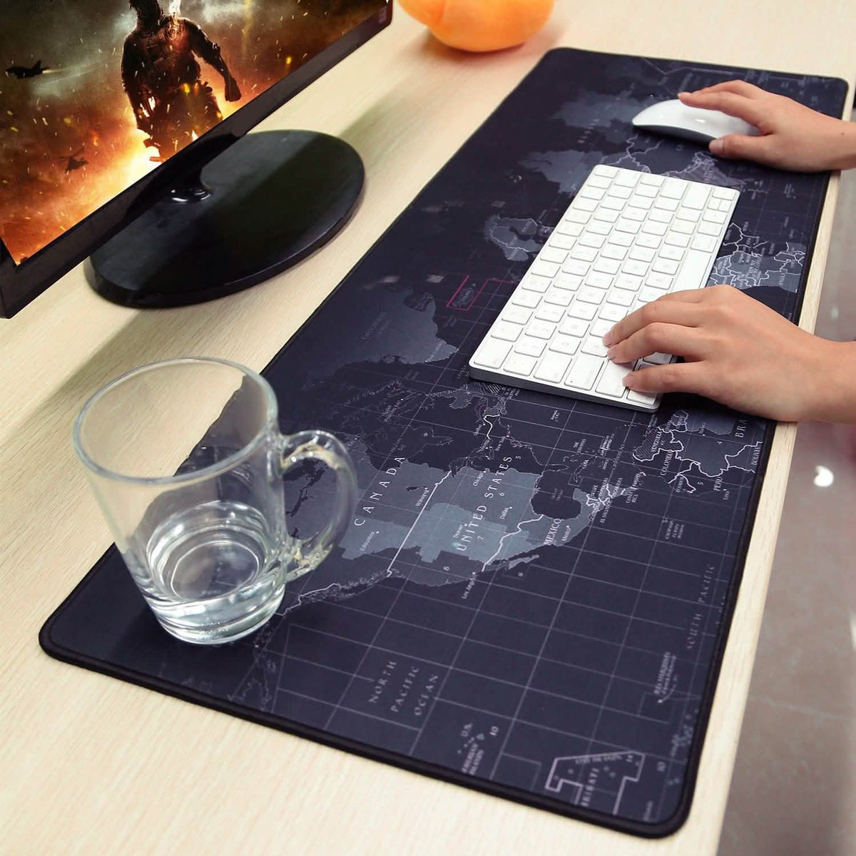 Alfombrilla de ratón grande para juegos con base de goma