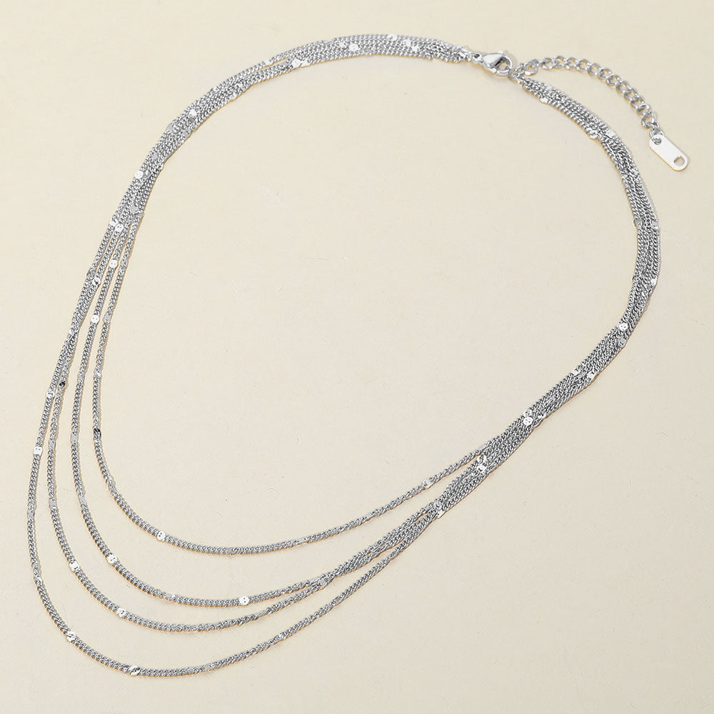 SECRET BOX_Stainless Steel Layered Chain Necklace