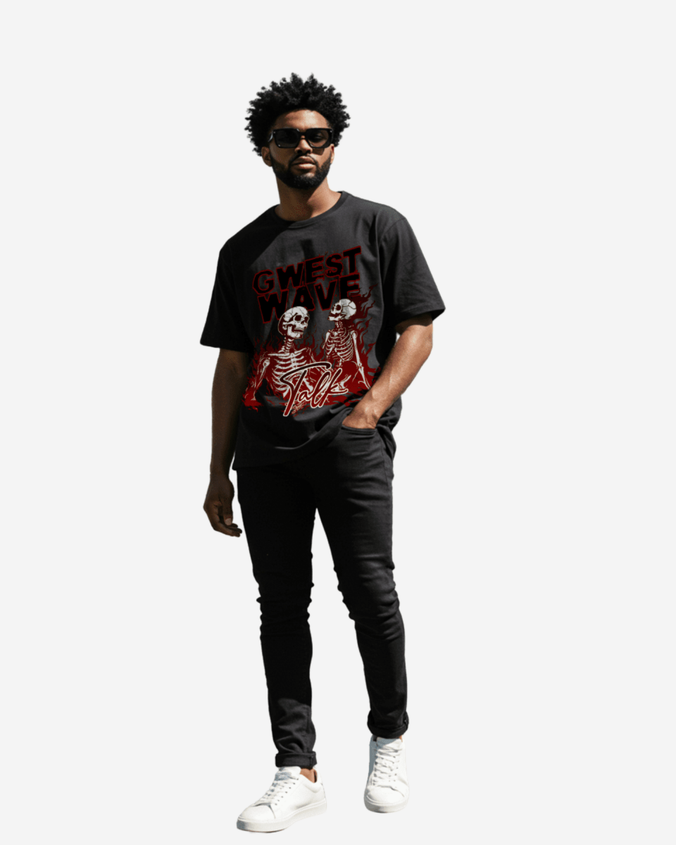 G West Skeletons & Secrets in the Flames Oversized T-Shirt Mens