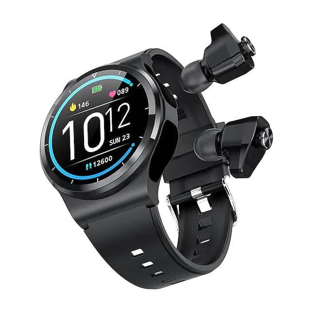 Reloj inteligente con auriculares, resistente al agua, Bluetooth, de 1.28 pulgadas para fitness