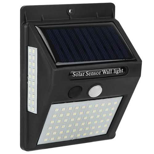 Lámpara de pared solar de 100 LED con sensor de movimiento PIR