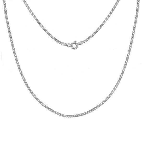 Collar unisex de plata de ley .925 maciza con cadena de eslabones tipo barbada