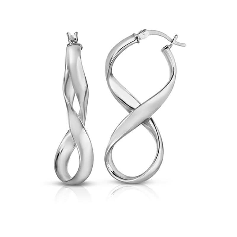 Aretes de plata esterlina maciza con figura de 8 Verona