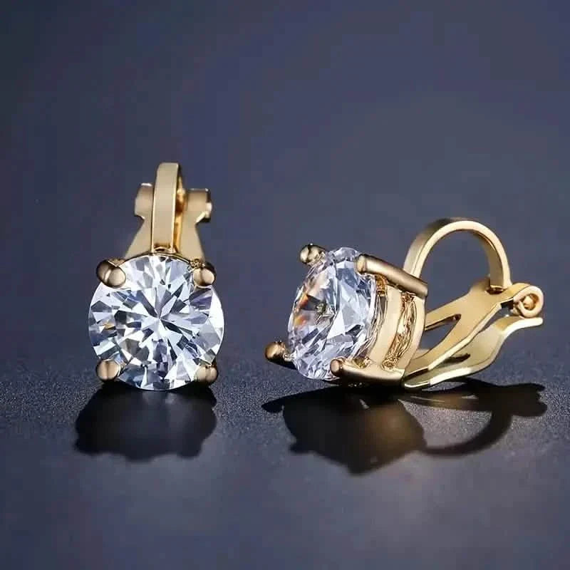 Pendientes redondos perforados con brillo para mujer