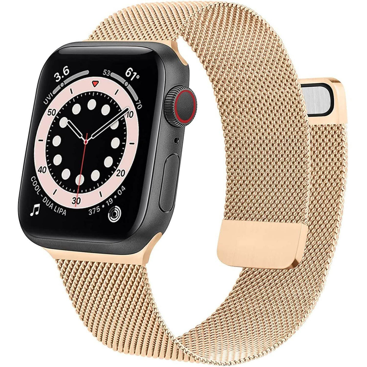 Correa de malla de acero inoxidable de repuesto para Apple Watch