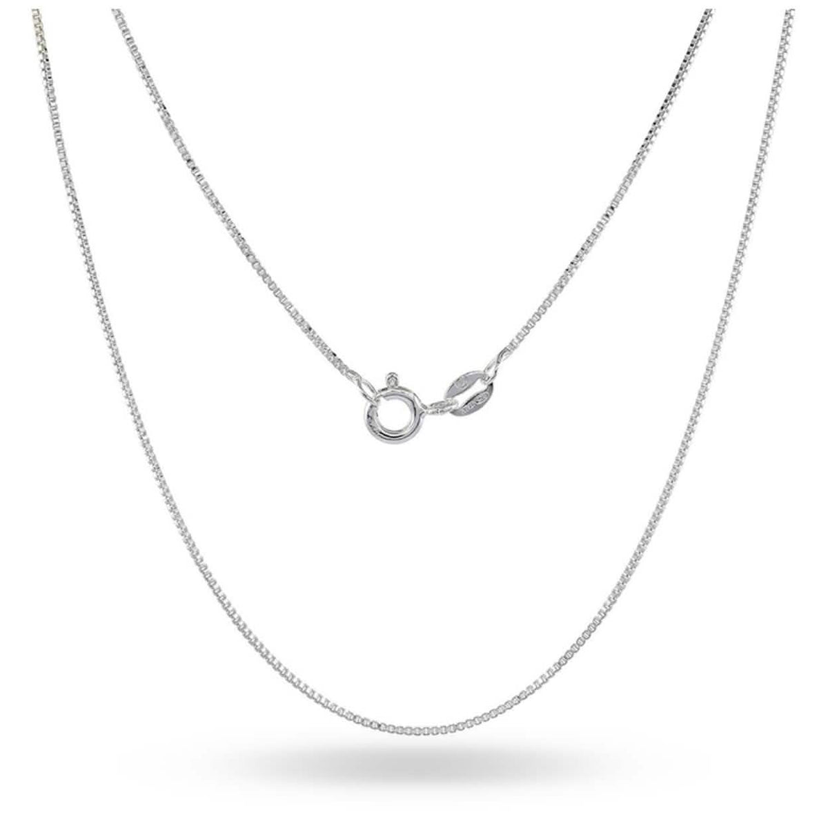 Cadena de plata de ley de 0,8 mm unisex