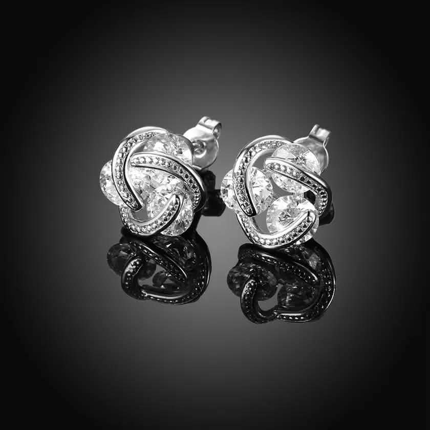 Pendientes de plata de ley con cristales de Swarovski en jaula flotante