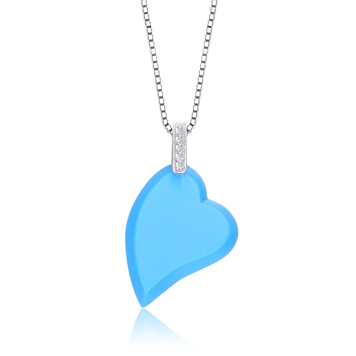 Collar de plata de ley con corazón