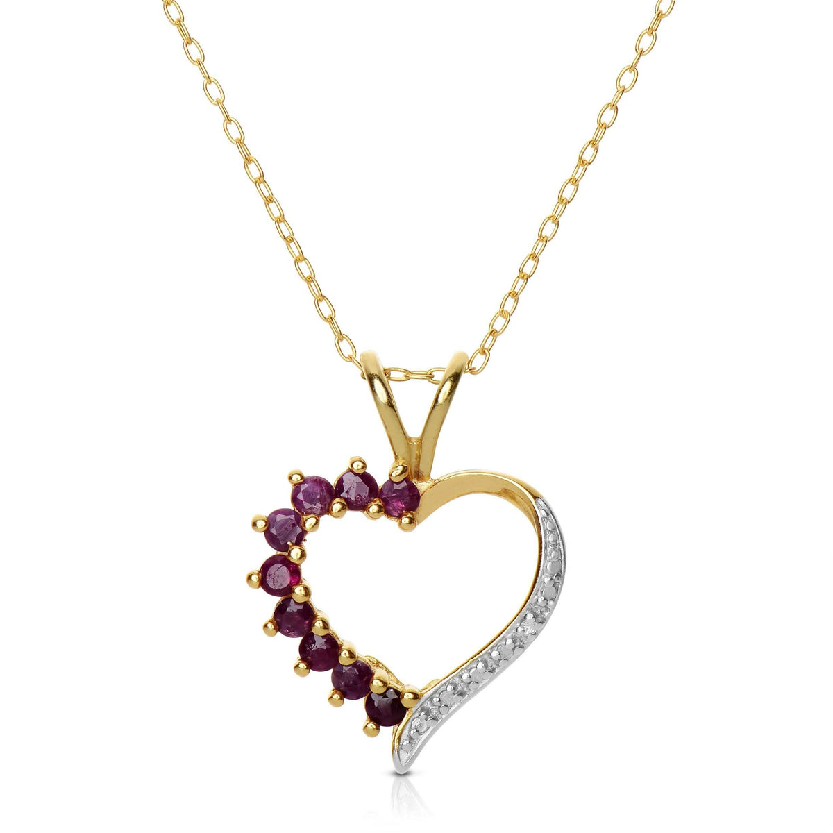 Collar de plata de ley con corazón