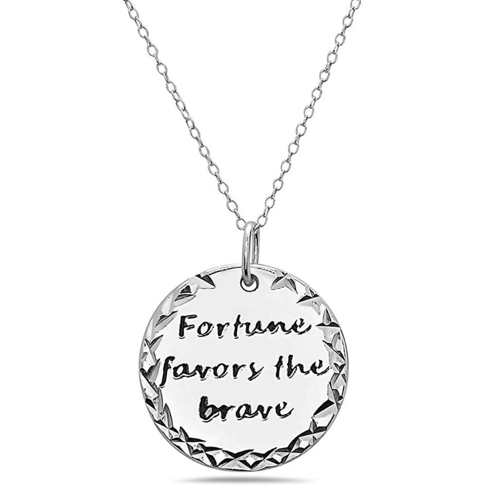 Collar con dije inspirador de plata esterlina