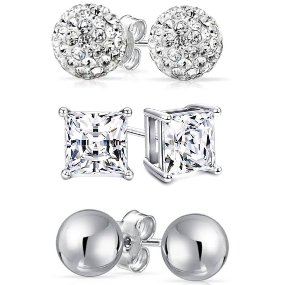 Juego de Pendientes de Plata Esterlina Love