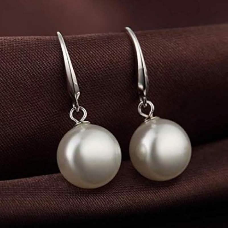 Pendientes de aro con perla y baño de plata de ley