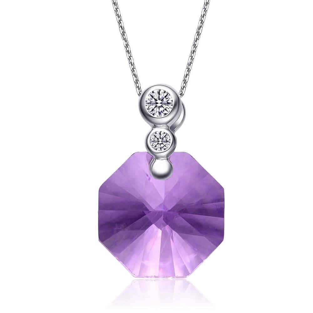 Collar de plata de ley con amatista